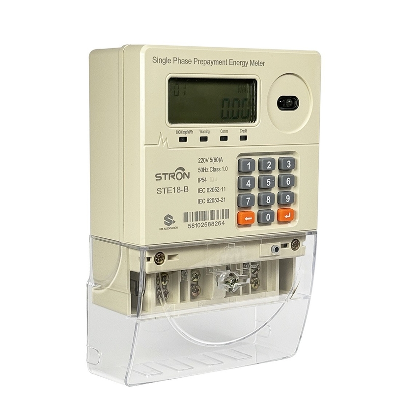 IP54 Akıllı Çoklu Tarife/Anti-Tamper/ Güç Sınırı Ön Ödeme Klavye Tek Fazlı Elektrik Sayıcısı Satış Yazılımı ile