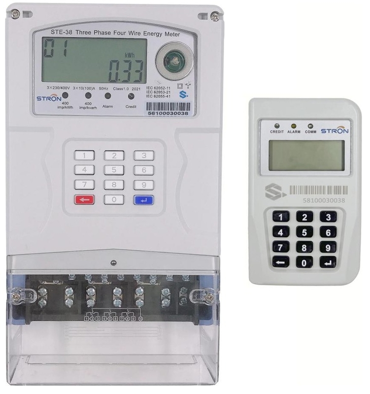 Ön ödemeli 3 fazlı dijital bölünmüş elektrik sayacı RS485 İletişim DIN Demiryolu Uzaktan Erişim Ev Ofisi Enerji İzleme