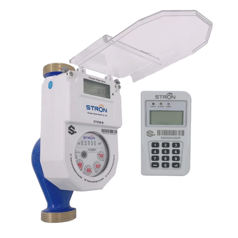 STS Standard Prepaid Water Meter with 1km Measurement Range 84 Flow Rate and Grey Color DN15 IP68