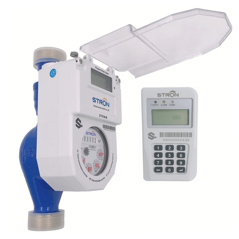 STS Prepaid Water Meter with Wireless Communication RF LoRa 12 Flow Rate and 34 Measurement Range