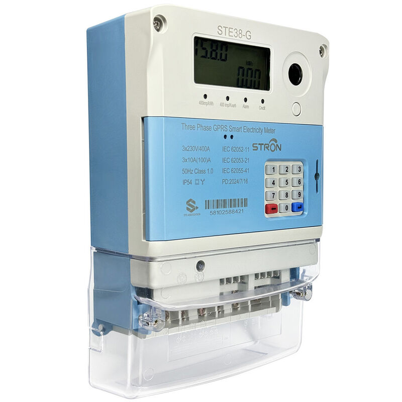 STS Akıllı GPRS Üç Fazlı Ön ödemeli Elektrik Ölçücüsü CIU Güvenlik Ücreti Tokenleri LCD Ekranı Kolay Kurulum 1 Doğruluk Sınıfı