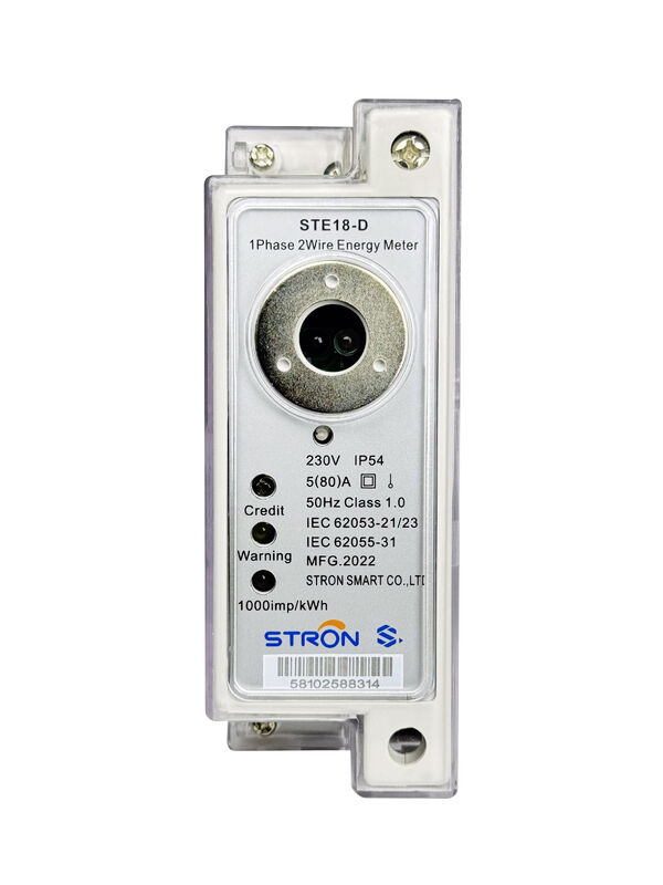 STS DIN Rail Mounted Single Phase Prepaid Electricity Meter with Class 1.0 Accuracy IP54 Waterproof and 5(60)A Current
