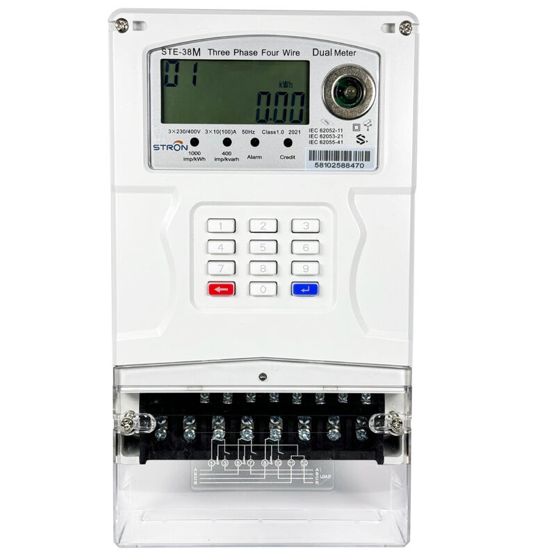 STS three phase four wire with consumption in voltage and current circuits for energy metering and control