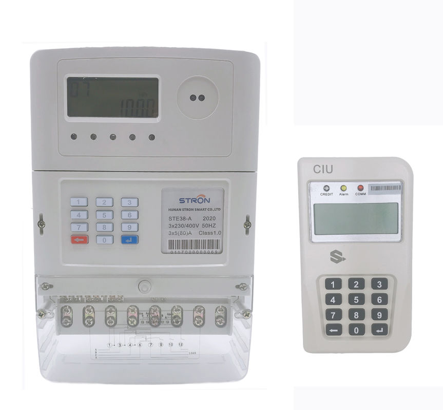 STE38-S Stron STS Standart Ön Ödemeli Bölünmüş Üç Fazlı Elektrik Ölçüm Ölçer, CIU Hotsale ile
