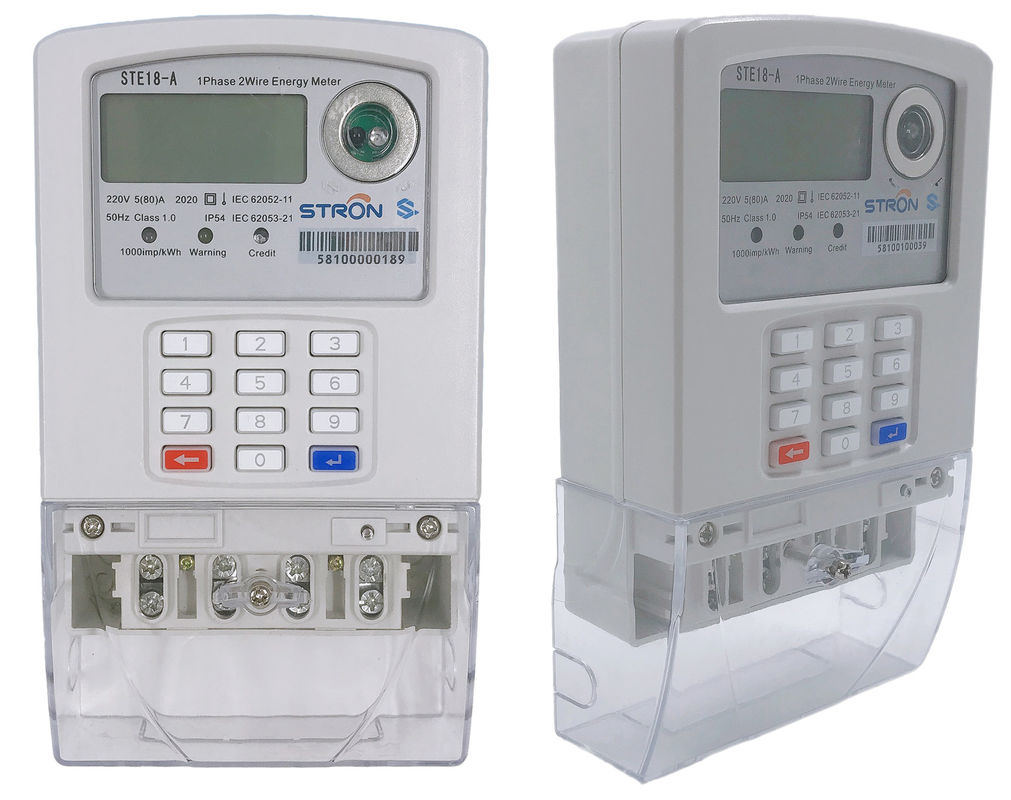 IP54 Su Geçirmez Tuş Takımı Tipi STS Ön Ödemeli LORA-RF Tek Fazlı Elektrik Sayacı