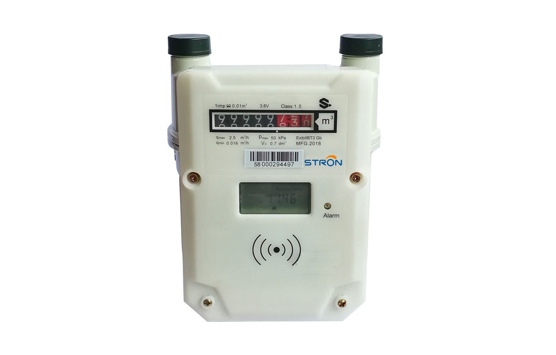 IP65 Koruma Seviyesi Lityum pilli akıllı gaz sayacı ve 0-9999 M3 ölçüm aralığı