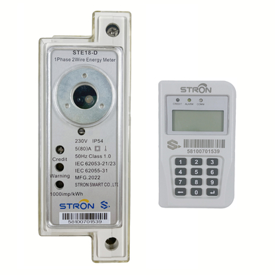 Stron STS Prepaid Din Rail Tek Fazlı Dijital Enerji/Elektrik Meter 2 Tel İletişim ve Müşteri Arayüzü Birimi