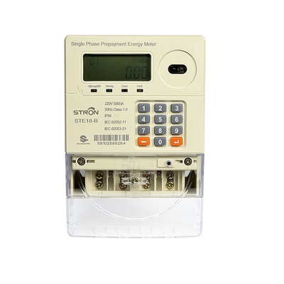 IP54 Akıllı Çoklu Tarife/Anti-Tamper/ Güç Sınırı Ön Ödeme Klavye Tek Fazlı Elektrik Sayıcısı Satış Yazılımı ile