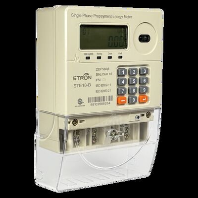 IP54 Akıllı Çoklu Tarife/Anti-Tamper/ Güç Sınırı Ön Ödeme Klavye Tek Fazlı Elektrik Sayıcısı Satış Yazılımı ile